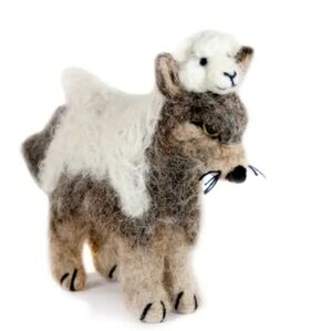 NWT Handmade Wool Wolf in Sheeps Clothing Felted Alpaca Sculpture